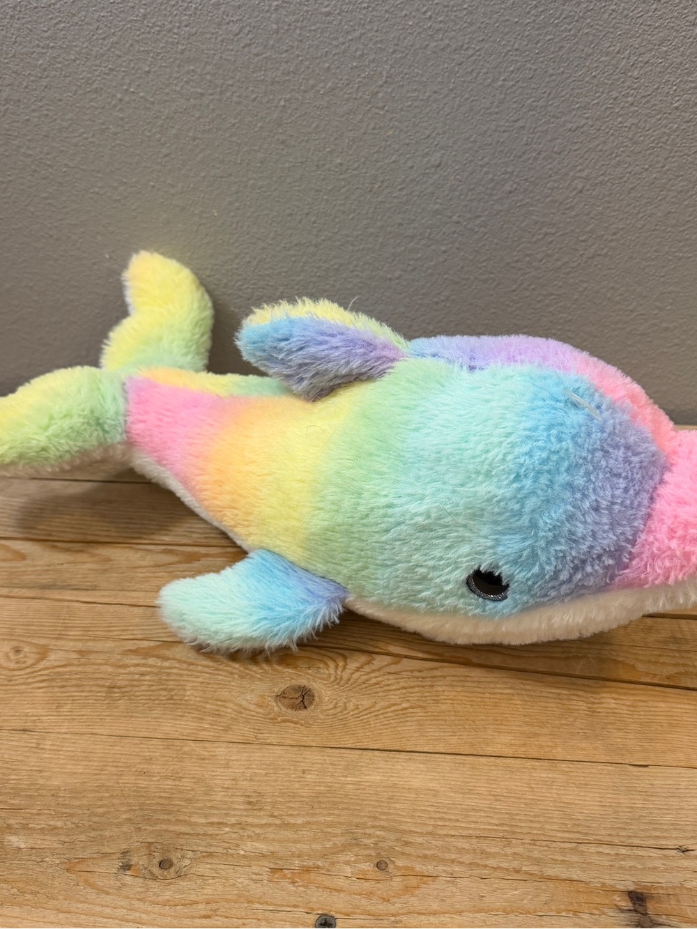 Fiesta Rainbow Pastel Dolphin Plush - Blue Pink Yellow Green Purple
